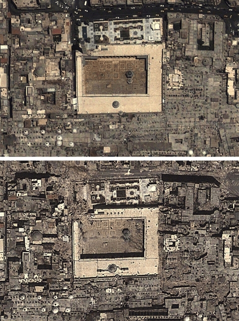 Grande Moschea di Aleppo prima e dopo il bombardamento